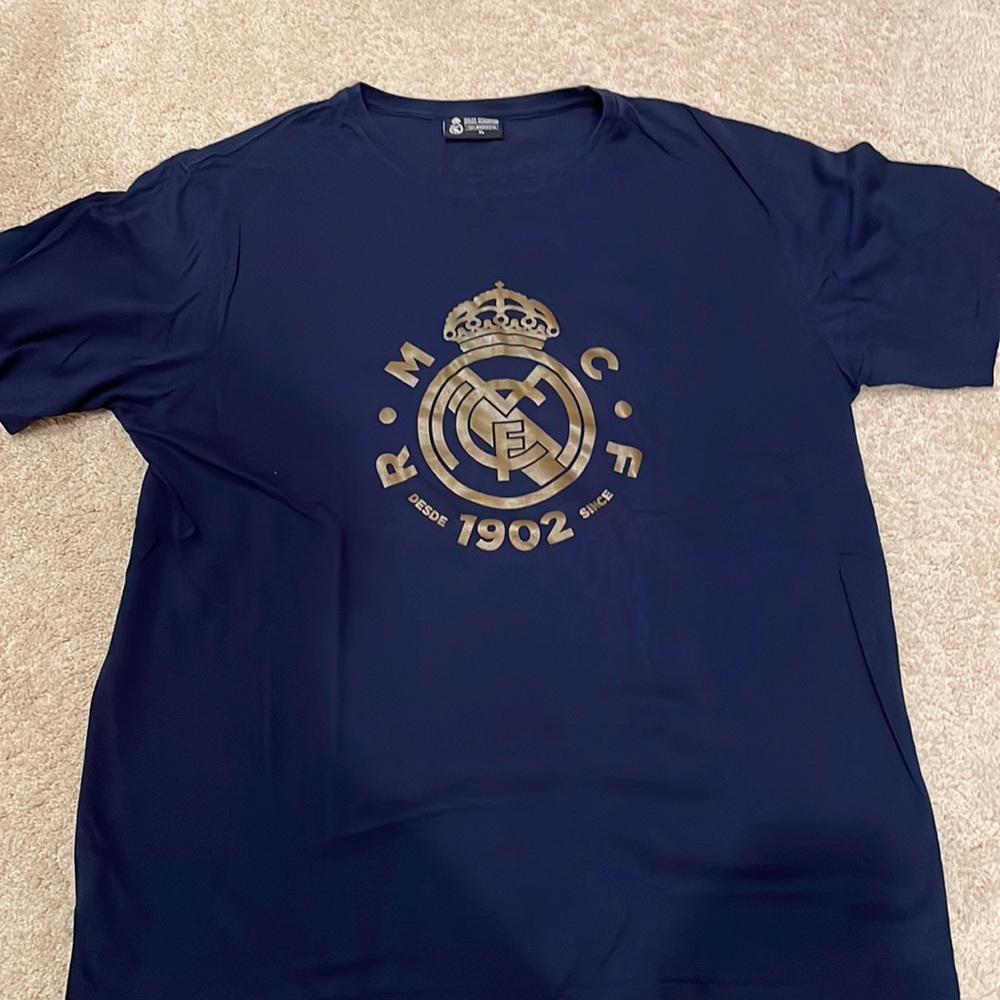 Real Madrid tshirt, men’s, XL size, navy blue color